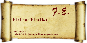 Fidler Etelka névjegykártya