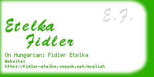 etelka fidler business card